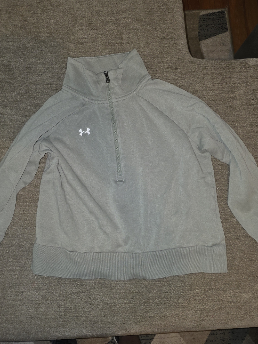 Under Armour Women's Olive Green Quarter-Zip Pullover Sweater Small
